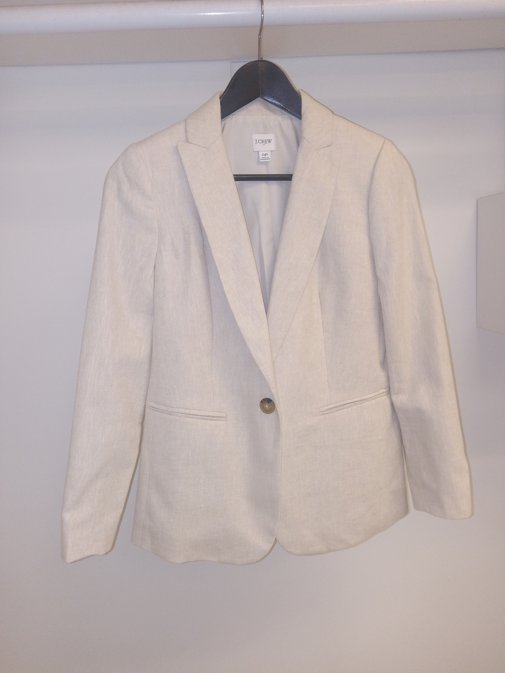 J. Crew Womens Cream Single-Button Blazer